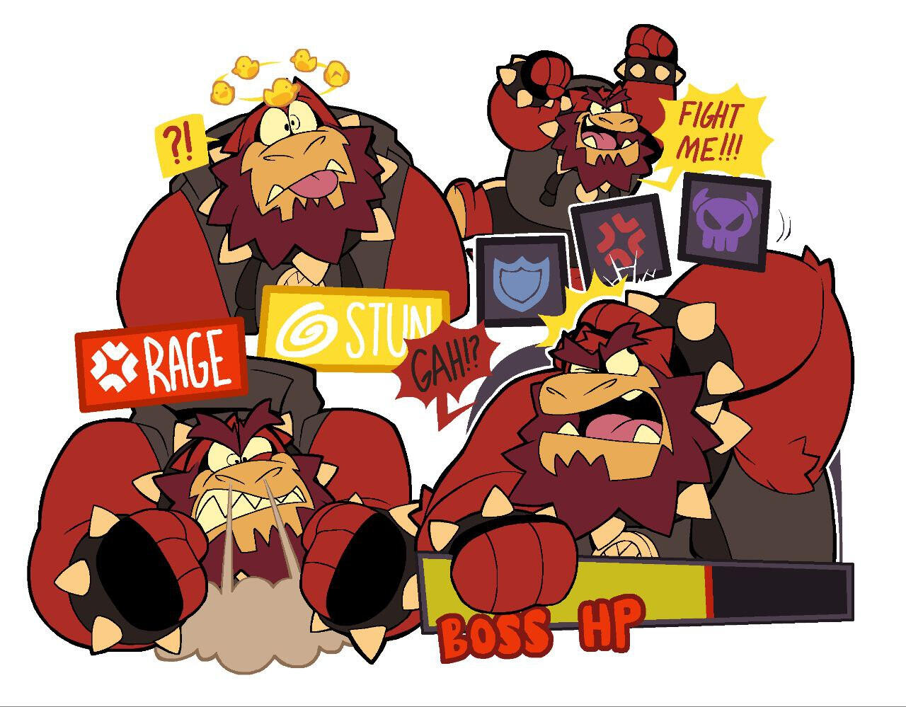 "GRAHAHAWR! You can't defeat me! Not without a [ground pound] attack... But you wouldn't do that! Uh... I hope"